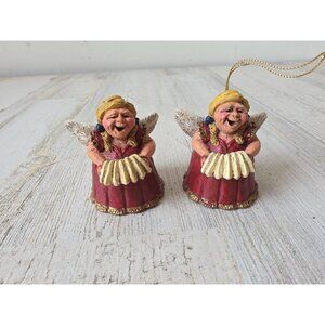 Helge ? Angel‎ ornament cherub accordion Xmas tree set